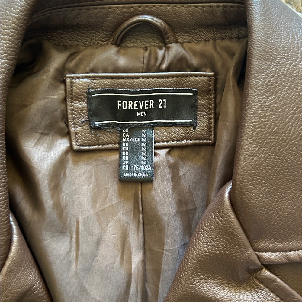 Forever 21 Dark Brown Leather Jacket - Picture 2 of 3